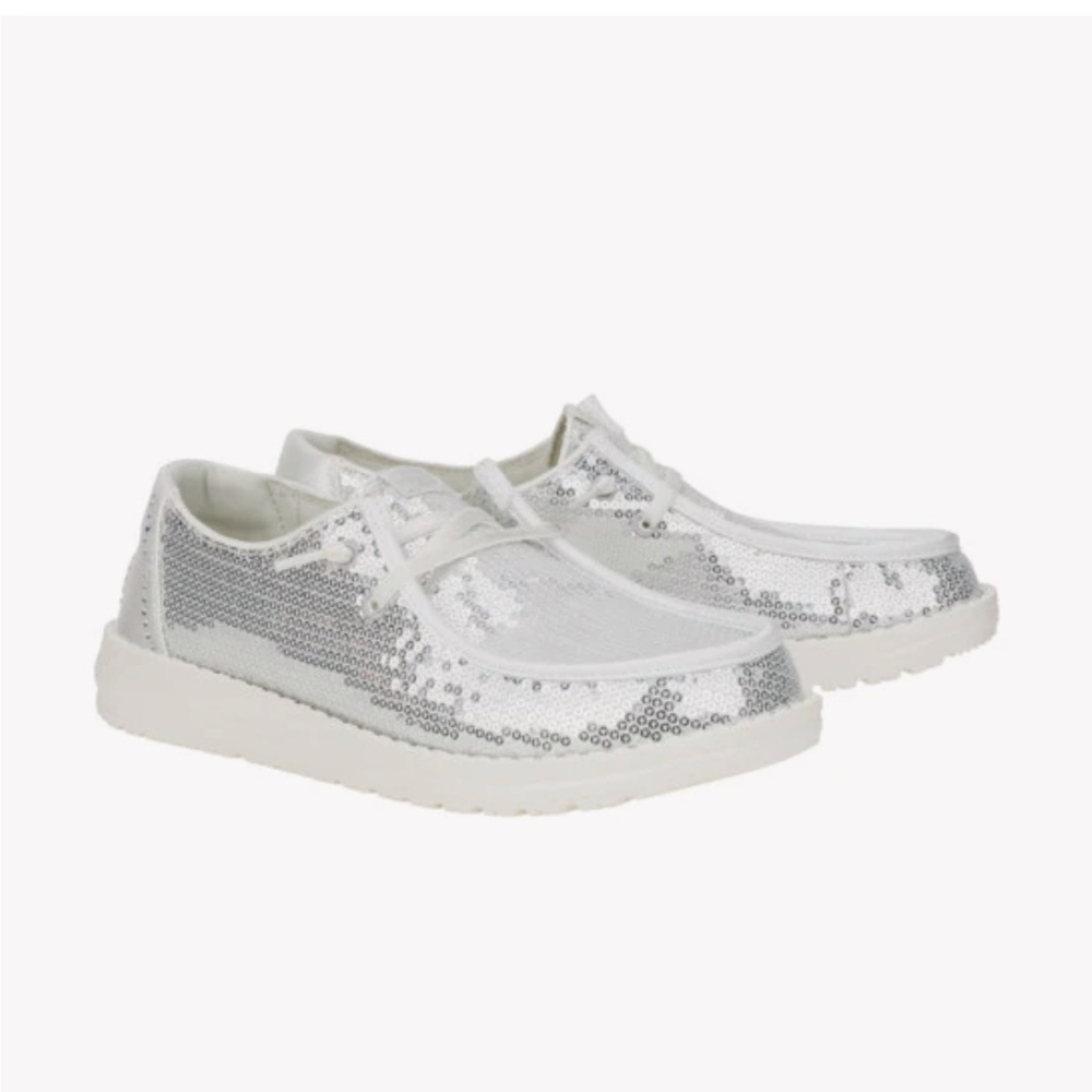 Hey Dude Wendy Disco Sequin Silver/White